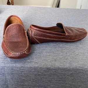 Mens Bison Leather Driving Moccasins 